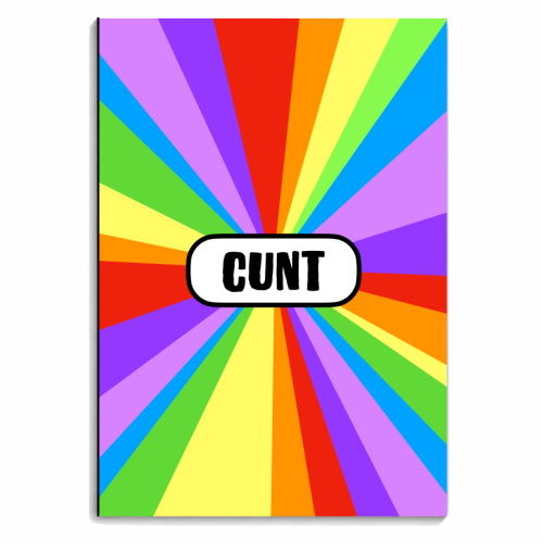 The 'C' word (Rainbow Burst Version) - personalised A4, A5, A6 notebook by Adam Regester