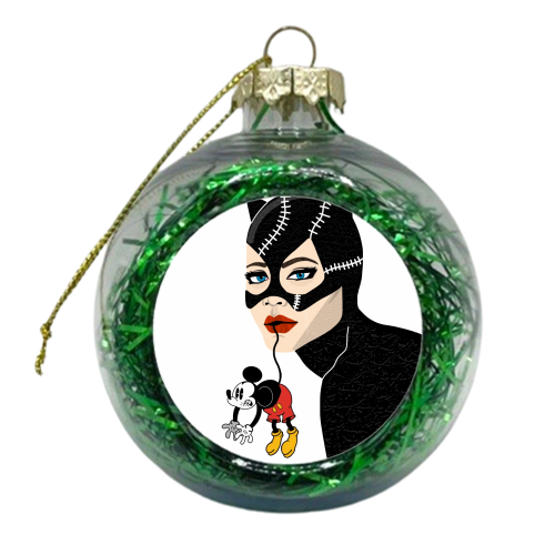 The Cat always catches the mouse! - xmas bauble by ainsley wilson