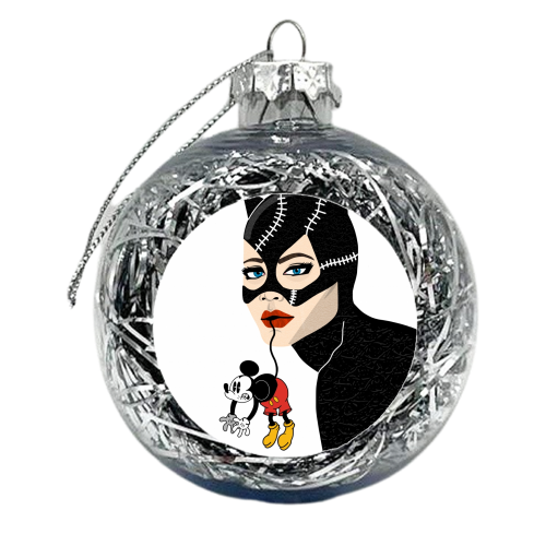 The Cat always catches the mouse! - xmas bauble by ainsley wilson