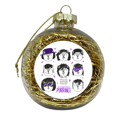 The Cat Formerly Known As Purrince - xmas bauble by Katie Ruby Miller