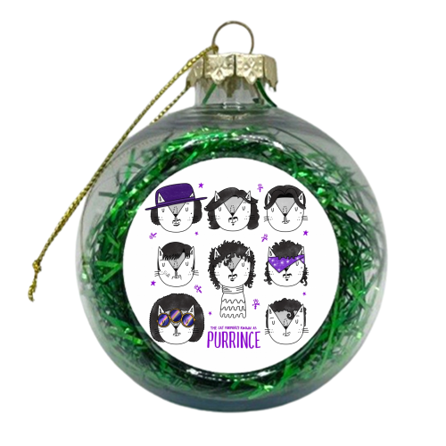 The Cat Formerly Known As Purrince - xmas bauble by Katie Ruby Miller