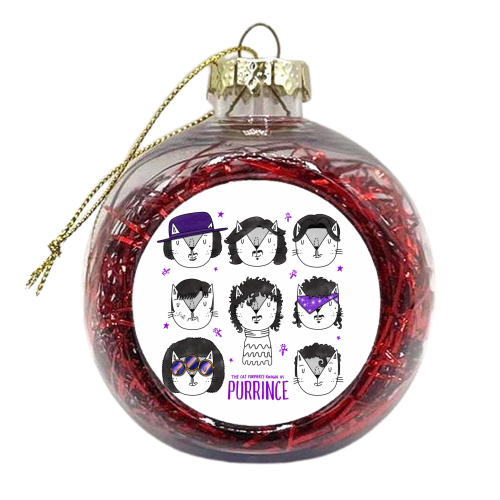 The Cat Formerly Known As Purrince - xmas bauble by Katie Ruby Miller
