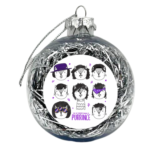 The Cat Formerly Known As Purrince - xmas bauble by Katie Ruby Miller