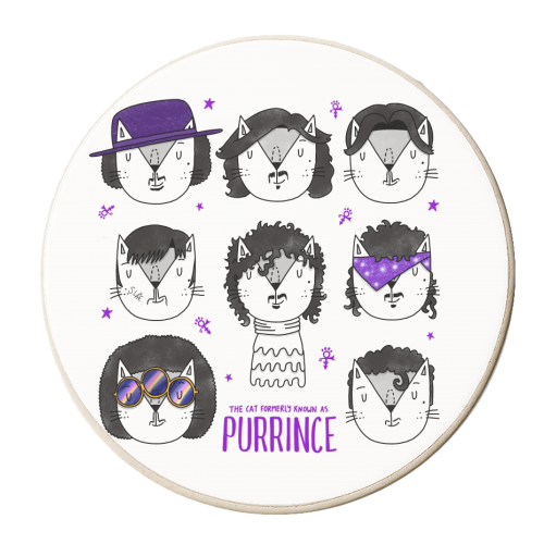 The Cat Formerly Known As Purrince - personalised beer coaster by Katie Ruby Miller