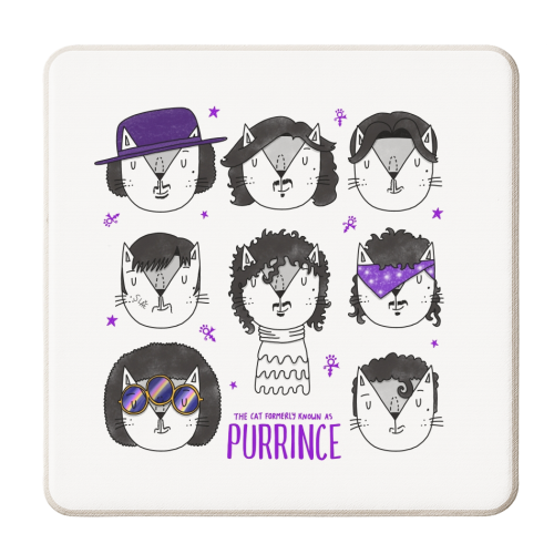 The Cat Formerly Known As Purrince - personalised beer coaster by Katie Ruby Miller
