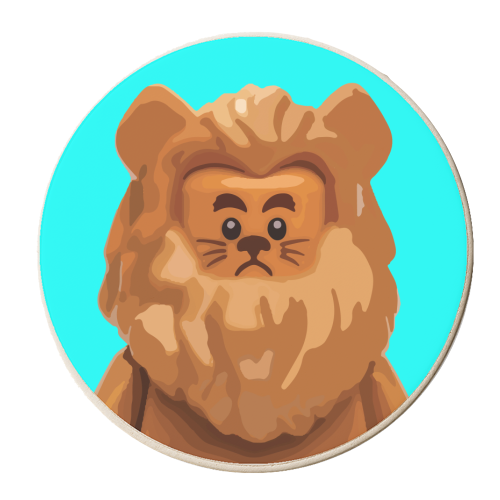 The Cowardly Lion - personalised beer coaster by David Bond