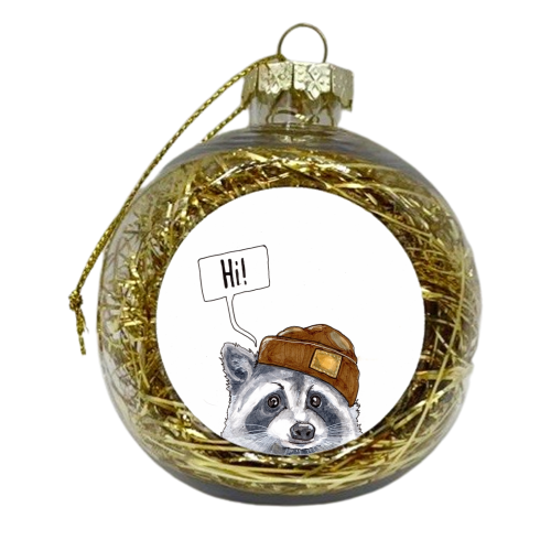 The Curious Racoon  - xmas bauble by Gaz is a Cookie