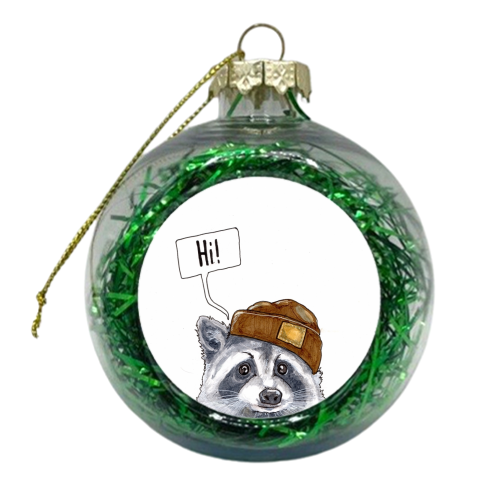 The Curious Racoon  - xmas bauble by Gaz is a Cookie