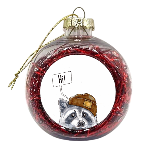The Curious Racoon  - xmas bauble by Gaz is a Cookie