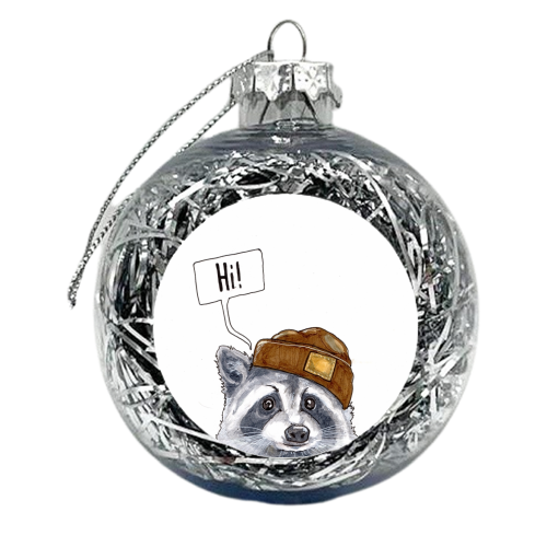 The Curious Racoon  - xmas bauble by Gaz is a Cookie