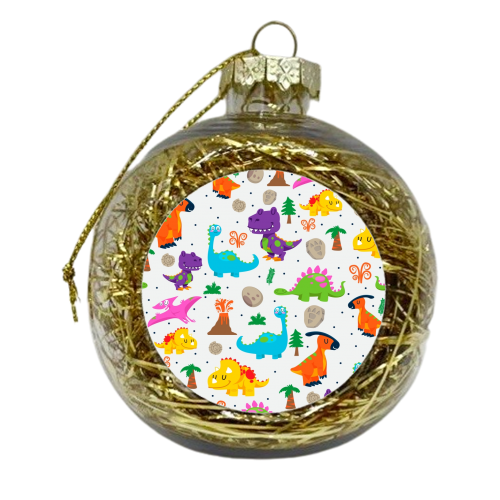 the dino gang - xmas bauble by haris kavalla