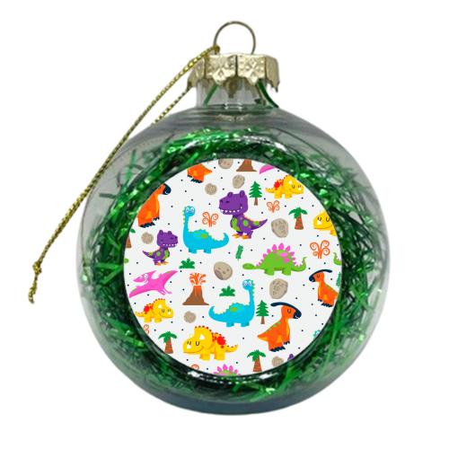 the dino gang - xmas bauble by haris kavalla