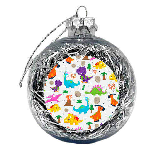 the dino gang - xmas bauble by haris kavalla