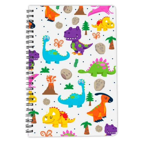 the dino gang - personalised A4, A5, A6 notebook by haris kavalla