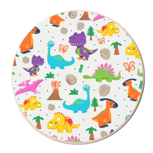 the dino gang - personalised beer coaster by haris kavalla