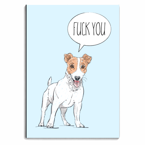 The Dog Says 'Fuck You'! - personalised A4, A5, A6 notebook by Adam Regester