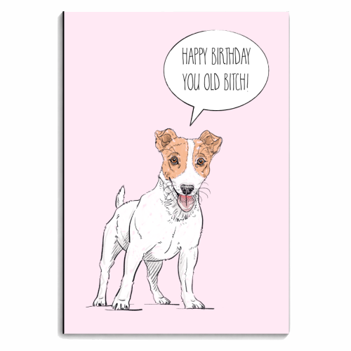 The Dog Says 'Happy Birthday You Old Bitch!' - personalised A4, A5, A6 notebook by Adam Regester