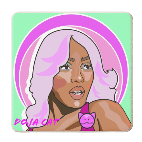 The Doja Cat Collection 2023 - personalised beer coaster by Catherine Critchley.