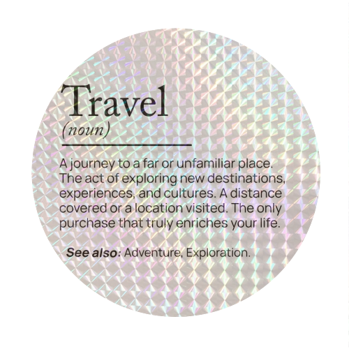 The Essence of Travel - Circle Sticker by skattia ilie