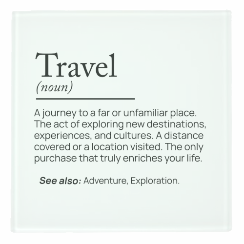 The Essence of Travel - personalised beer coaster by skattia ilie