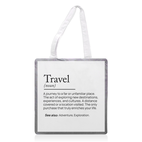 The Essence of Travel - printed canvas tote bag by skattia ilie