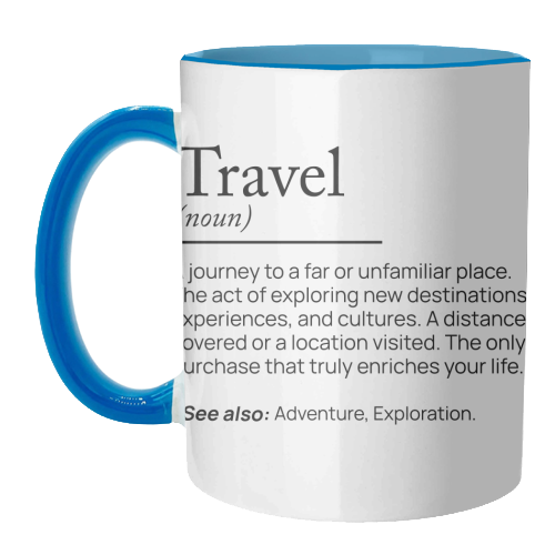 The Essence of Travel - unique mug by skattia ilie