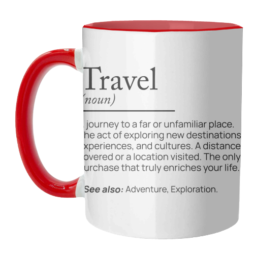 The Essence of Travel - unique mug by skattia ilie