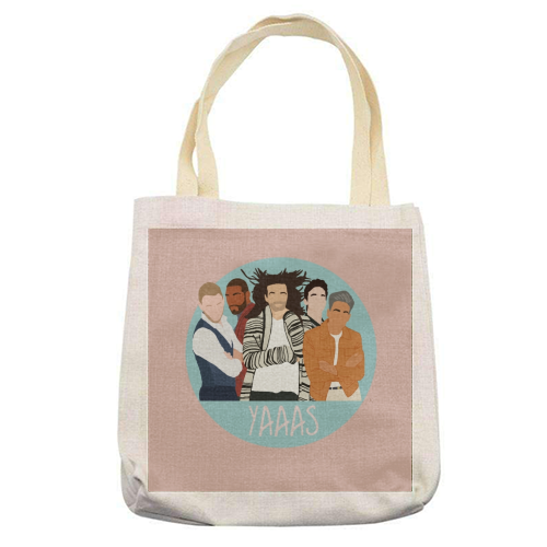 The Fab Five Yaaas Blue - printed canvas tote bag by Cheryl Boland