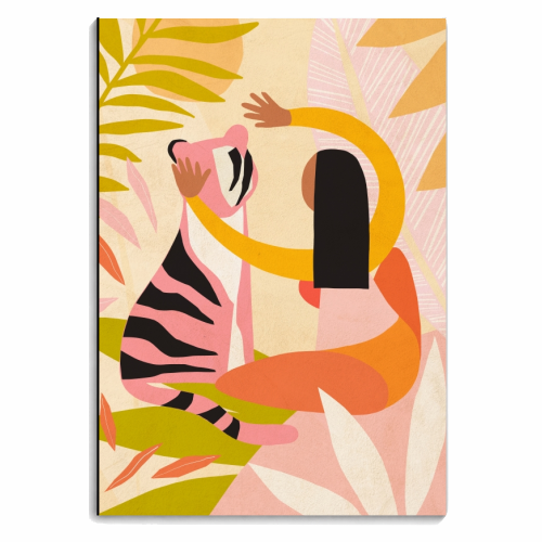 The Fearless Hug - Girl and Tiger #friendship #kindness - personalised A4, A5, A6 notebook by Dominique Vari