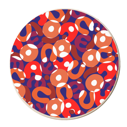 The five vowels of the alphabet - personalised beer coaster by Maria Bellomo