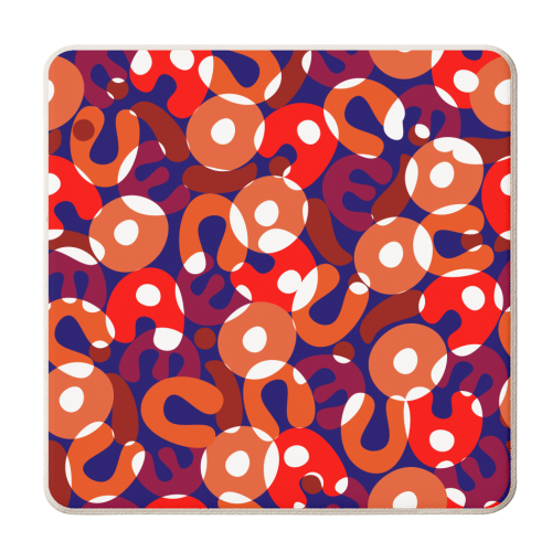 The five vowels of the alphabet - personalised beer coaster by Maria Bellomo