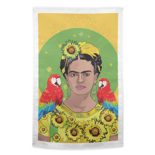 The Frida Kahlo & Parrots Collection - funny tea towel by Catherine Critchley.