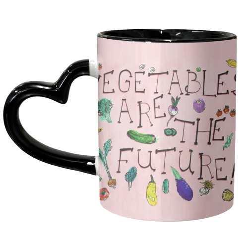 The Future Is Veg - unique mug by minniemorris art