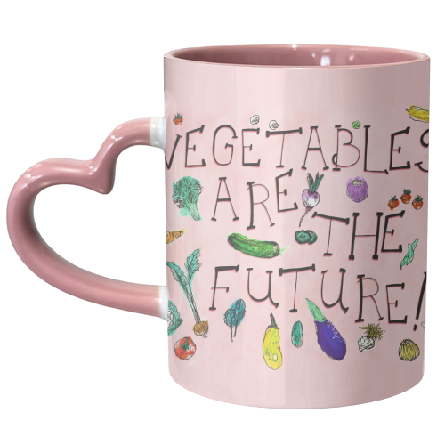 The Future Is Veg - unique mug by minniemorris art