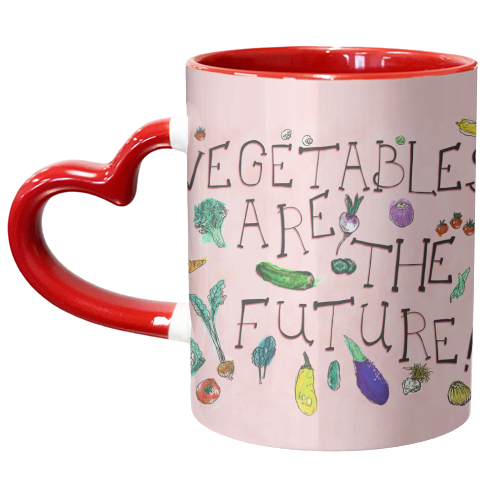 The Future Is Veg - unique mug by minniemorris art