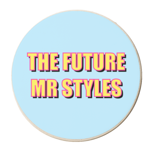 The Future Mr Styles (Bold Typographic Version) - personalised beer coaster by Adam Regester