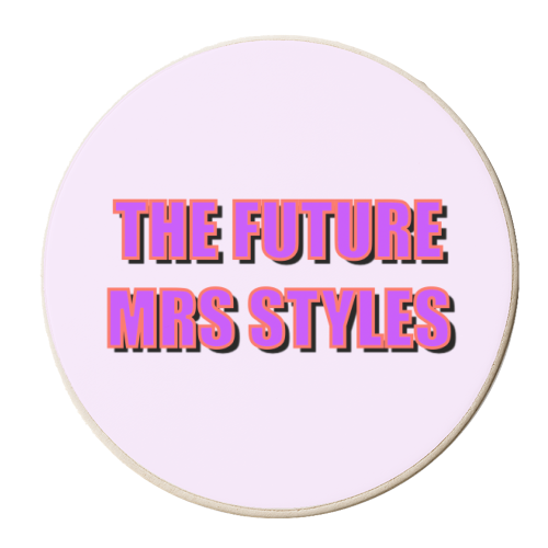 The Future Mrs Styles - Purple - personalised beer coaster by Adam Regester