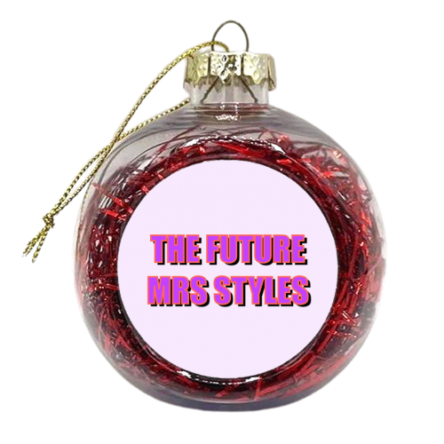 The Future Mrs Styles - Purple - xmas bauble by Adam Regester