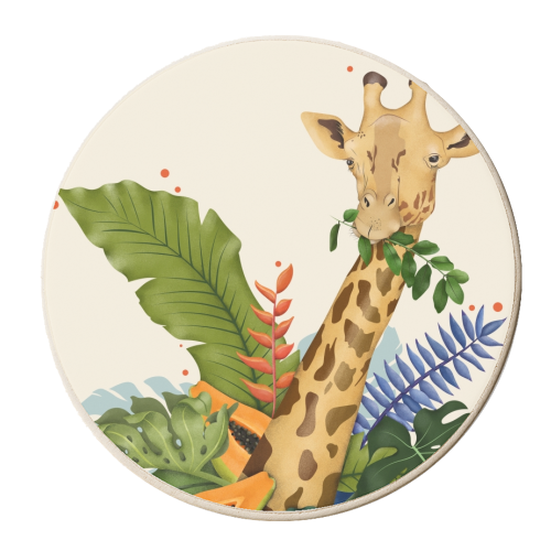 The Giraffe - personalised beer coaster by Fatpings_studio