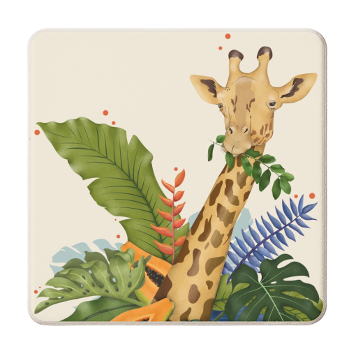 The Giraffe - personalised beer coaster by Fatpings_studio
