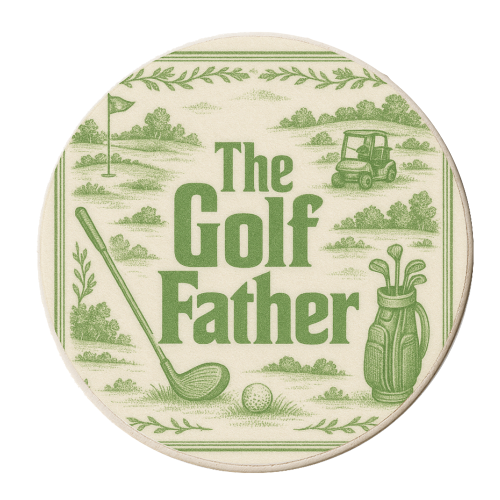 The Golf Father - personalised beer coaster by Lilly Rose