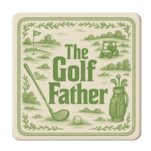 The Golf Father - personalised beer coaster by Lilly Rose