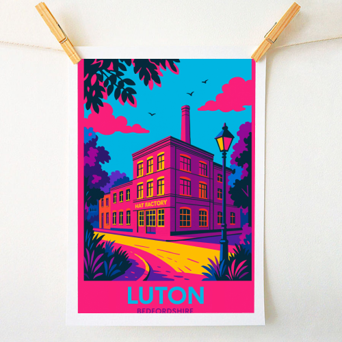 The Hat Factory - Pink - A1 - A4 art print by Lilly Rose