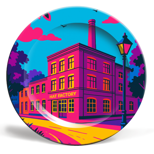 The Hat Factory - Pink - ceramic dinner plate by Lilly Rose