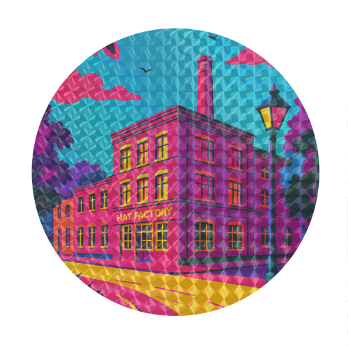 The Hat Factory - Pink - Circle Sticker by Lilly Rose