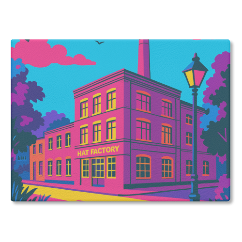 The Hat Factory - Pink - glass chopping board by Lilly Rose