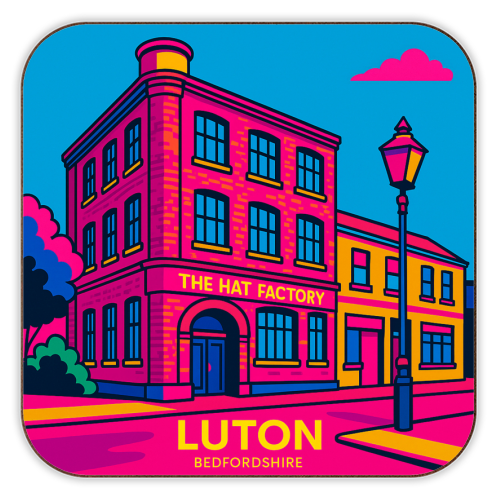 The Hat Factory - Pink - personalised beer coaster by Lilly Rose