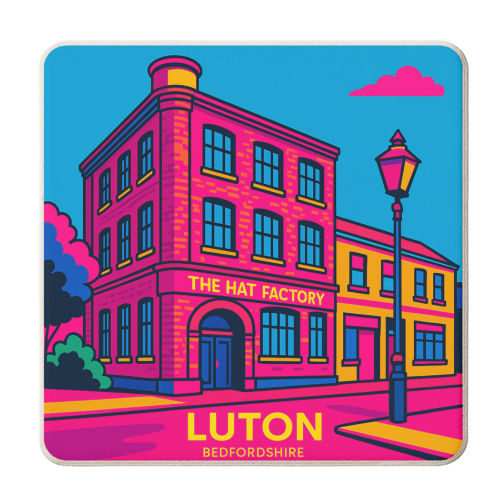 The Hat Factory - Pink - personalised beer coaster by Lilly Rose