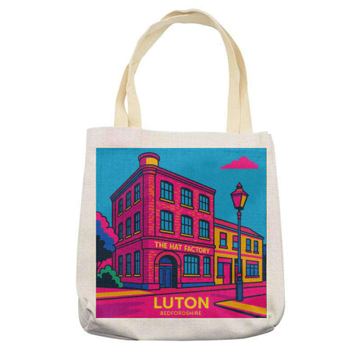 The Hat Factory - Pink - printed canvas tote bag by Lilly Rose