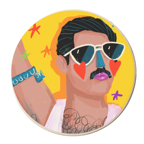 THE JOY OF FREDDIE - personalised beer coaster by Nichola Cowdery